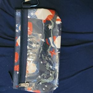 NEW Thirty One CLEAR CLIP POUCH in Gnome Of The Brave case, thermal lining